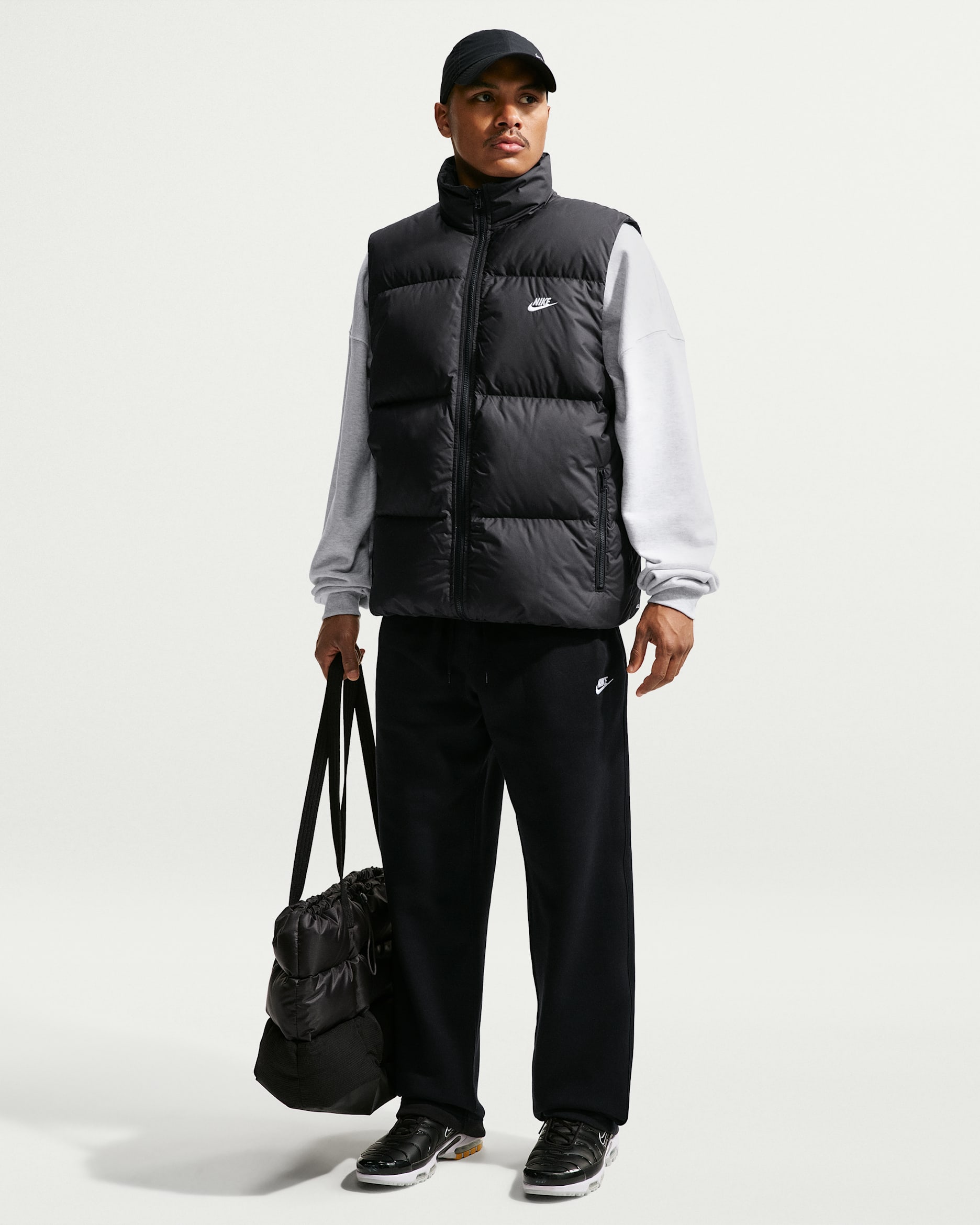 【上下Mサイズ】TWM L/S CREW TOP+ANKLECUT PANTS Nike Club Men's Open-Hem Fleece Trousers. Nike RO